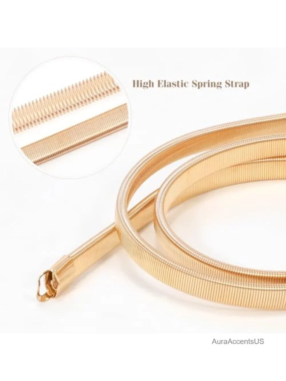 Skinny Metal Cinch Belt for Dress Stretch Thin Waist Belt